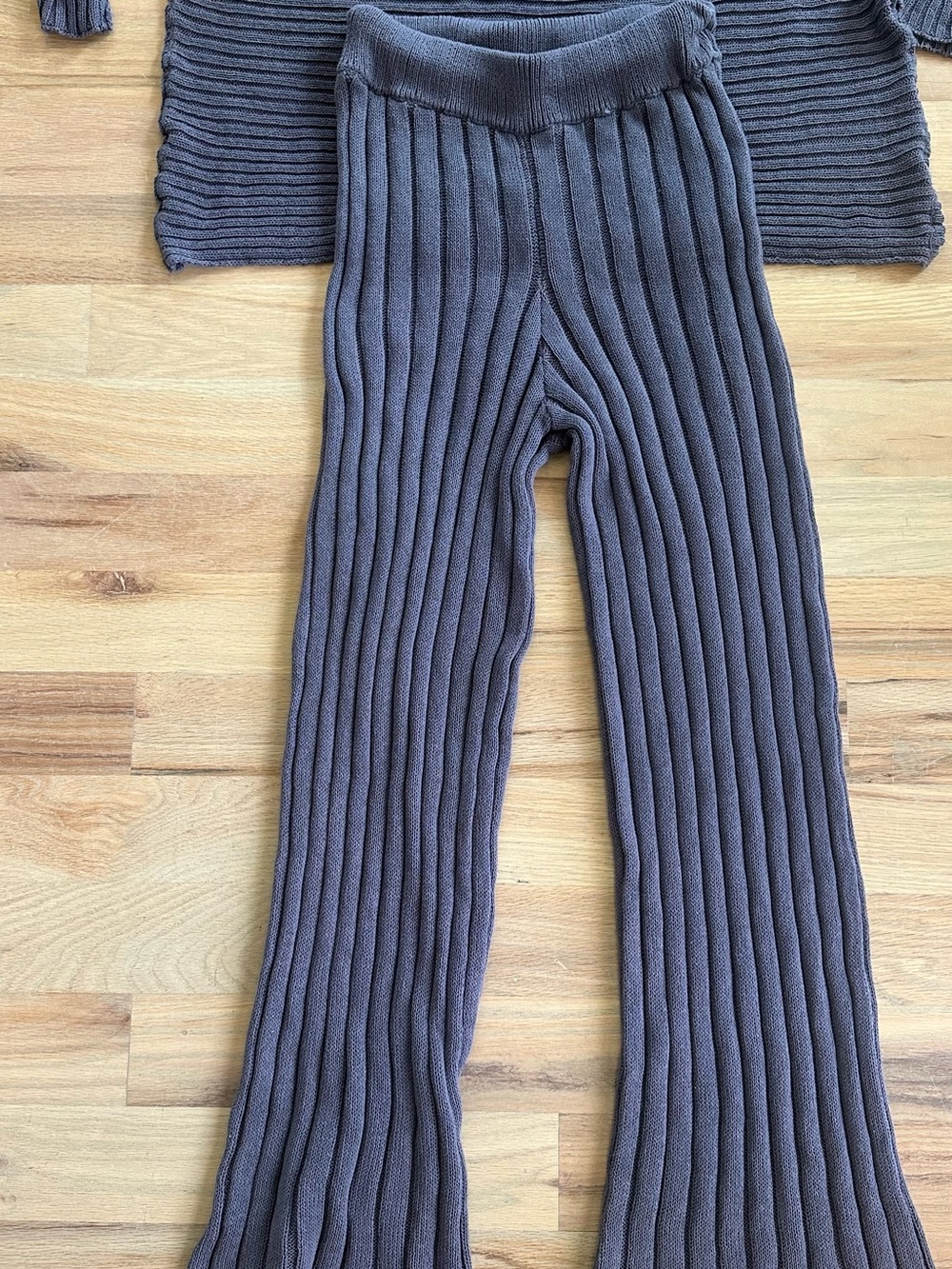 Free People Swim Ribbed Knit Two-Piece Set in Charcoal Gray - Picture 2 of 3